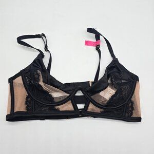 Hunkemoller Nisha Lace Longline Bra 32C Black